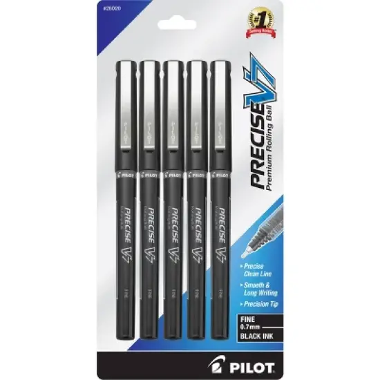 Pilot 5pk Precise V7 Fine Point 0.7mm Black Ink image {6}