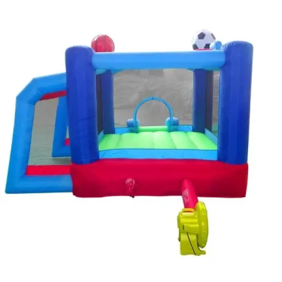 Pogo Bounce House Backyard Kids Sports Arena Inflatable Bounce House with Soccer Goal image {5}