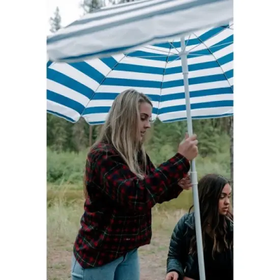 Stansport Picnic Table and Umbrella Combo Pack Wood Grain image {7}