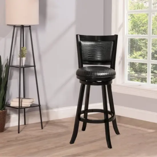 Brannon Swivel Height Barstool Black/Faux Croc Skin - Hillsdale Furniture image {5}