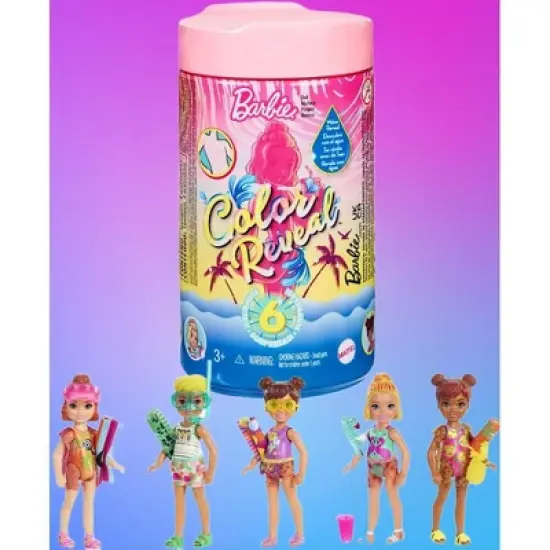 Barbie - Chelsea Color Reveal ! Color Changing Kids - Beach Go'er Doll with 6 Surprise Accessories  image {5}