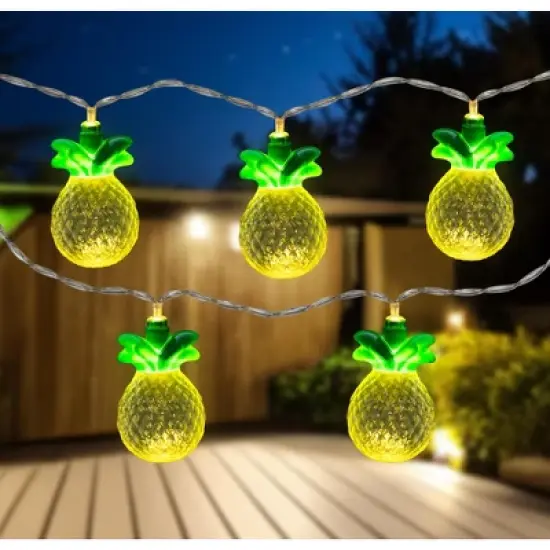 Northlight LED Pineapple Indoor Outdoor Patio Light Set - 4.5' Clear Wire - 10ct image {1}