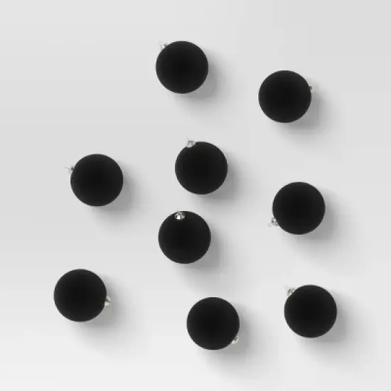 9ct 80mm Christmas Flocked Ball Ornament Set - Wondershop&trade; image {4}