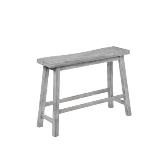 Saddle Design Wooden Bench with Grain Details - Benzara image {6}