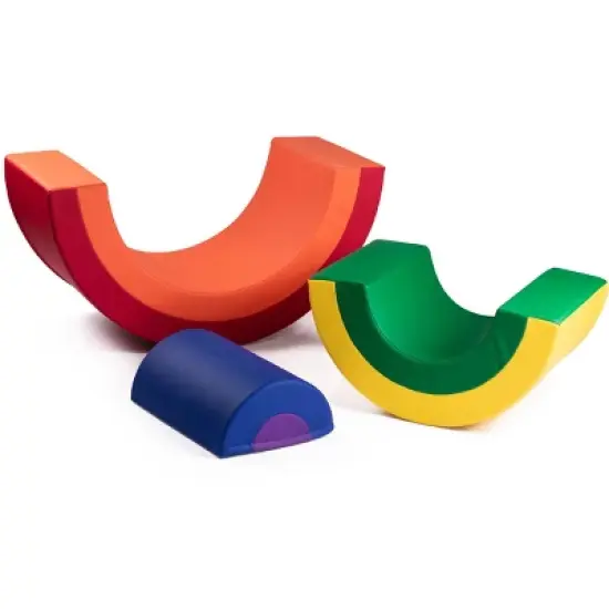 Bintiva Rainbow Arch Trio &ndash; 3-Piece Soft Play Climber Set with Vegan Leather and Dense Foam &ndash; Multisensory Gross Motor Toy image {2}