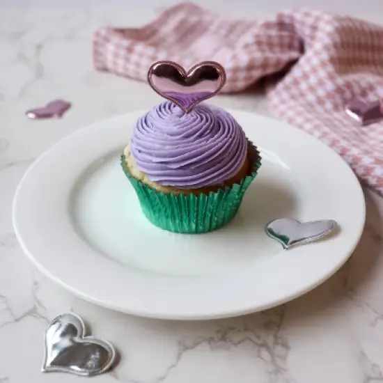 O'Creme Colored Heart Cake Toppers, Pack of 45 image {1}