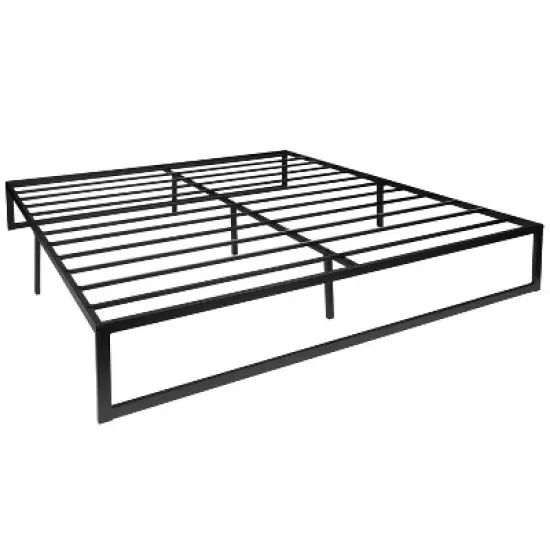 Flash Furniture 14 Inch Metal Platform Bed Frame with 10 Inch Pocket Spring Mattress in a Box and 2 Inch Cool Gel Memory Foam Topper image {2}
