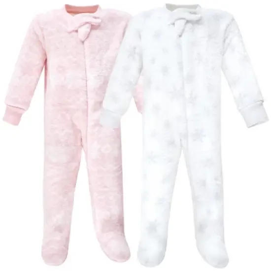 Hudson Baby Infant Girl Plush Sleep and Play, Snowflakes image {5}