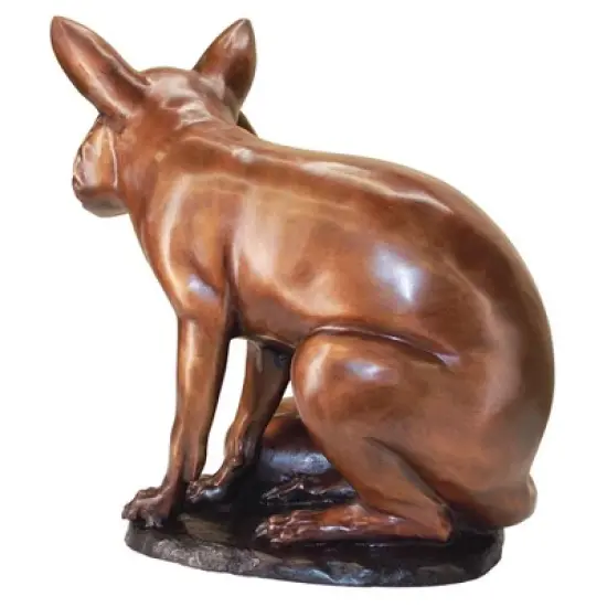 Design Toscano The Observant Sitting Fox Cast Bronze Garden Statue image {1}