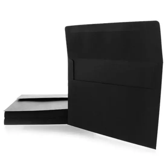 Paper Junkie 50 Pack Black Envelopes - Bulk Black 5.25x7.25 Envelopes for Invitations, Wedding, Graduation, (A7, Square Flap) image {5}