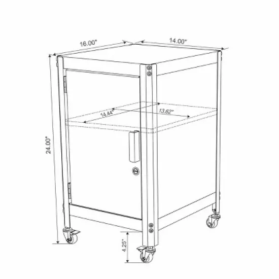 Metal Rolling Locker Dorm Storage Cabinet with Lock- Room Essentials&trade; image {7}