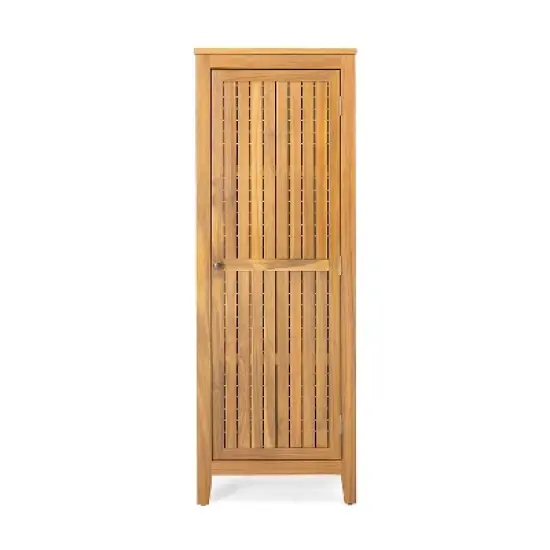 Christopher Knight Home Gribs Outdoor Patio Storage Cabinet Acacia Wood Teak Finish image {10}