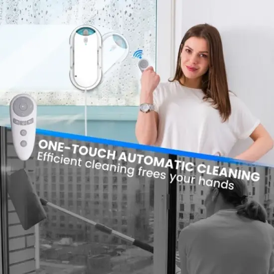 POWEART W1 Automatic Window Cleaner Robot with Smart Navigation & Remote Control - Cleans Framed/Frameless Windows, Glass Doors & Tile image {6}