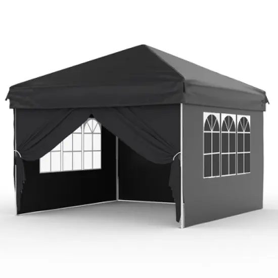 10X10 Instant Pop Up Canopy Tent with 4 Waterproof Sidewalls, Portable Outdoor Shelter for Camping, Beach, Parties image {7}