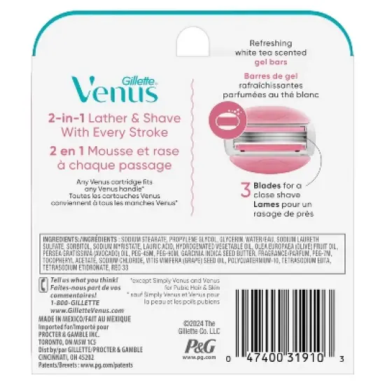 Venus Comfortglide White Tea Women's Razor Blade Refills - 6ct image {9}
