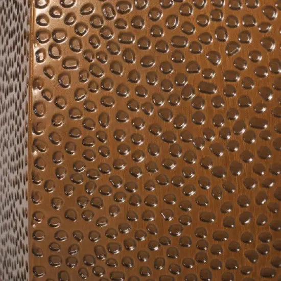 Pamsha Modern Hammered Iron Geometric Brushed Antique Side Table Bronze - Christopher Knight Home image {4}