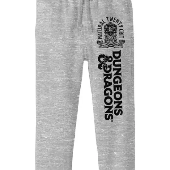 Bioworld Dungeons & Dragons Natural Twenty Crit Graphic with Logo Youth Athletic Heather Gray Jogger Pants image {1}