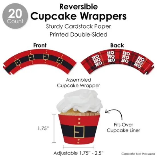 Big Dot of Happiness Jolly Santa Claus - Christmas Party Favors and Cupcake Kit - Fabulous Favor Party Pack - 100 Pieces image {4}