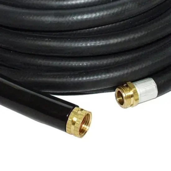 Apache 98108804 50 Foot Industrial Rubber Garden Water Hose with Heavy Duty MGHT x FGHT Brass Fittings and 1 Bend Restrictor (2 Pack) image {2}