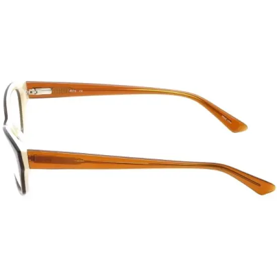 Ecru Designer Reading Glasses Ferry-035 Au Lait 53mm Brown Ivory White Crystal image {2}