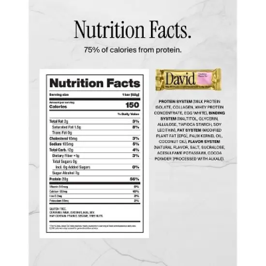 David Protein Bars with 28g Protein&nbsp;- Cake Batter Flavor - 12ct image {7}