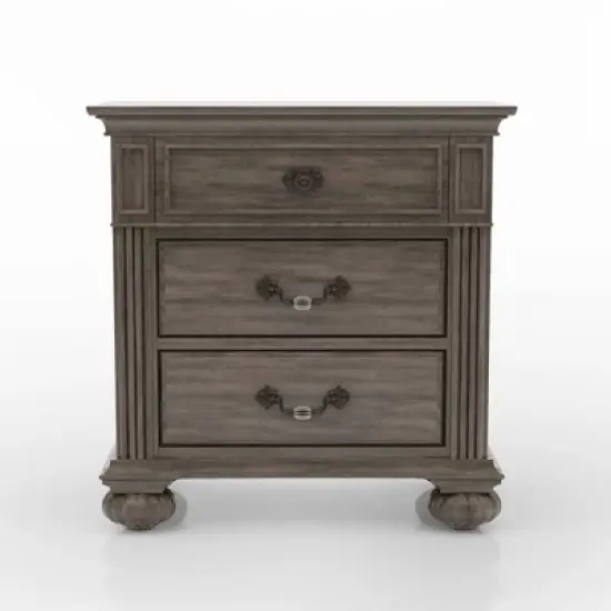 3pc Pennings Traditional Bed Set with 2 Nightstands Gray - HOMES: Inside + Out image {12}