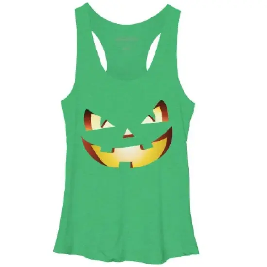 Women's Design By Humans Halloween Pumpkin Evil Smiley Face By artdim Racerback Tank Top image {9}