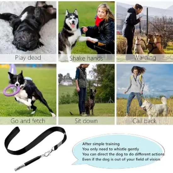 2 Pack Dog Whistle, Adjustable Ultrasonic Silent Dog Whistle, Professional Recall Dog Training Whistles image {4}