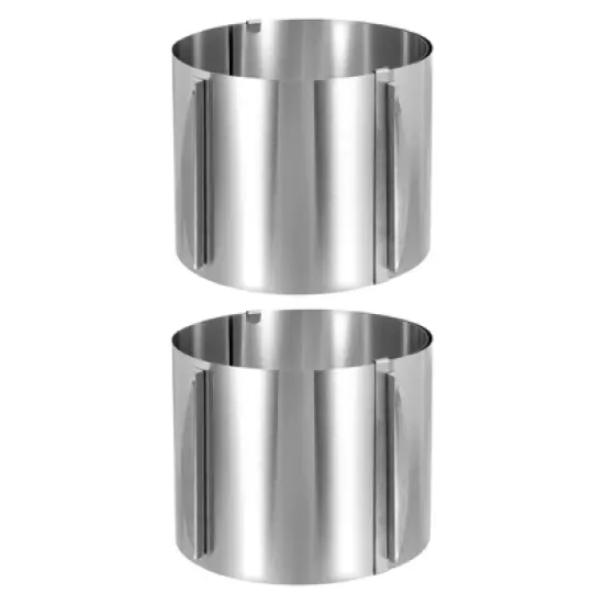 Unique Bargains Stainless Steel Round Adjustable Nonstick Cake Ring 2 Pcs image {17}