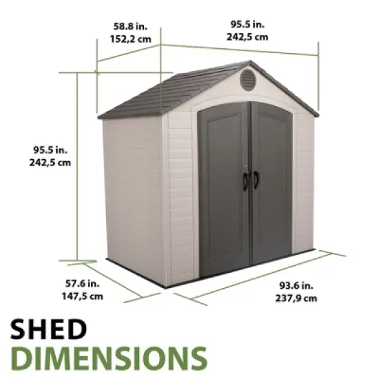 Lifetime 8' x 5' Tan Outdoor Storage Shed (60392) image {6}