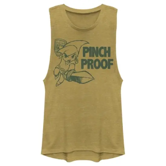 Junior's Nintendo Legend of Zelda St. Patrick's Day Link Pinch Proof Distressed Festival Muscle Tee image {3}