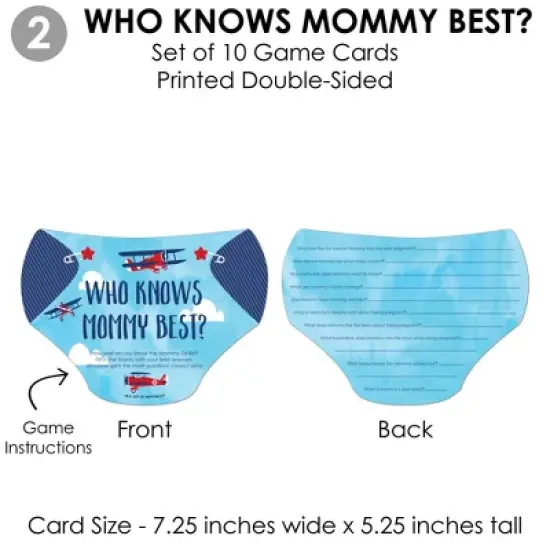 Big Dot of Happiness Taking Flight - Airplane - 4 Vintage Plane Baby Shower Games - 10 Cards Each - Gamerific Bundle image {4}