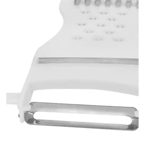 Unique Bargains Plastic Metal Multi-functional Durable Peeler 6.7" x 2.8" x 0.4" White 1 Pc image {2}