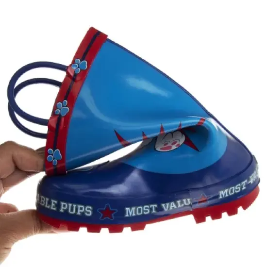 Paw Patrol Marshall and Chase Rubber Rainboots - Waterproof Lightweight Easy On with Easy Pull Handles - Blue (sizes 7-12 Toddler / Little Kid) image {3}
