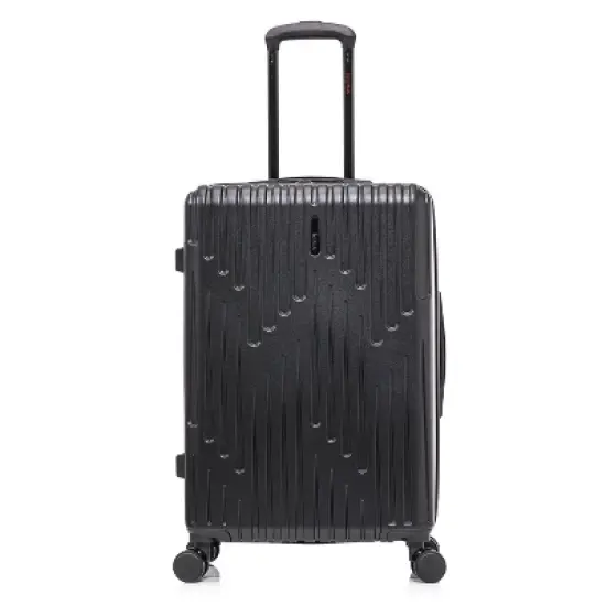 InUSA Drip Lightweight Hardside Medium Checked Spinner Suitcase - Black image {15}