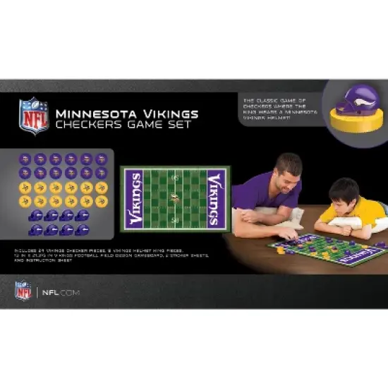MasterPieces Officially licensed NFL Minnesota Vikings Checkers Board Game for Families and Kids ages 6 and Up image {3}