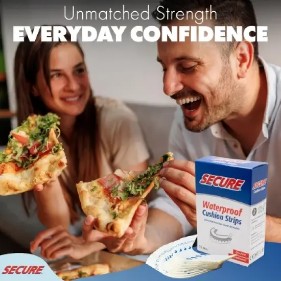 Secure Denture Adhesive Cushion Strips &ndash; Zinc Free &ndash; Waterproof &ndash; Comfortable Fit for Uppers & Lowers &ndash; Extra Firm All-Day-Hold &ndash; Clean Ingredients image {5}