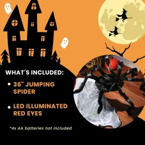 Fun World Giant 36 Inch Sound or Motion Activated Jumping Spider image {3}