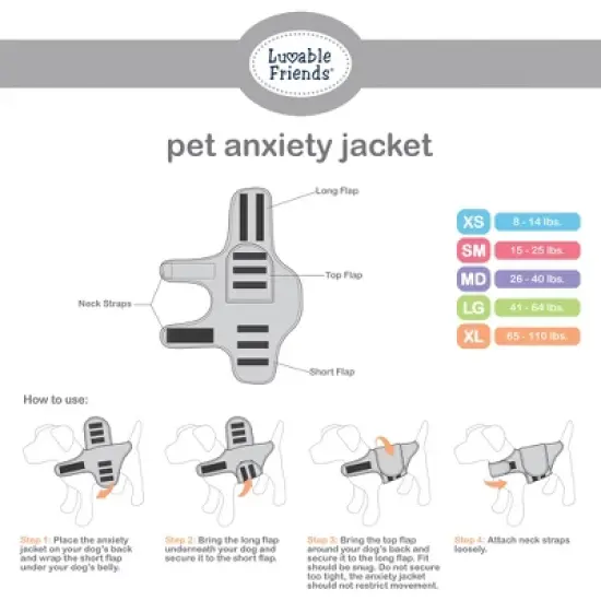 Luvable Friends Pet Thunder Anxiety Jacket, Navy Floral image {3}