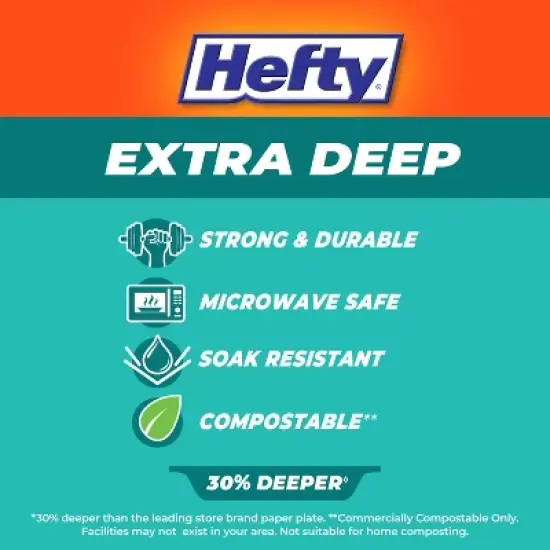 Hefty Extra Deep Square Disposable Plates 8.5" - 40ct image {6}