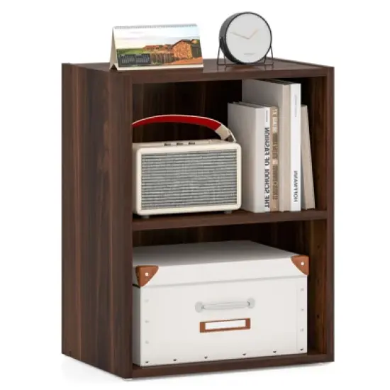 Tangkula 2-Tier Storage Night Stand Open Display Shelf MDF End Table image {11}