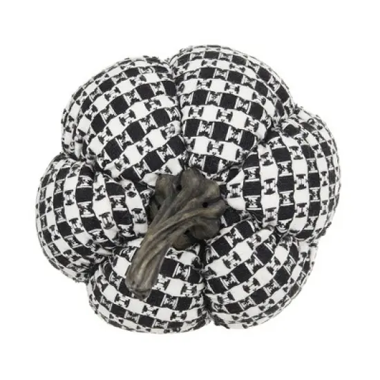 Whisen Fabric Plaid Pumpkin Decor, Holiday Halloween Decoration image {6}