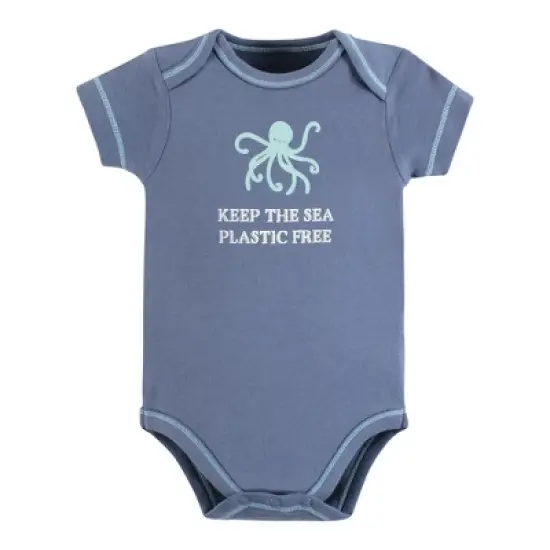 Touched by Nature Organic Cotton Bodysuits, Sea Critters image {5}