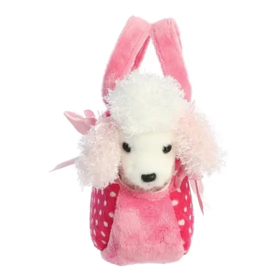 Aurora Fancy Pals 8" Pink Polka Dot Poodle Pet Carrier Stuffed Animal image {4}