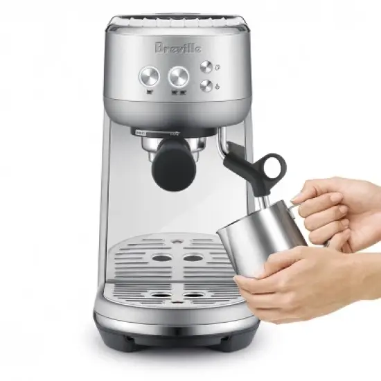 Breville Bambino Stainless Steel Espresso Maker Silver BES450BSS: 15 Bars Pressure, Milk Frother, Dishwasher-Safe Parts image {3}