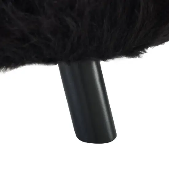 Faux Fur Foot Stool - Linon image {5}