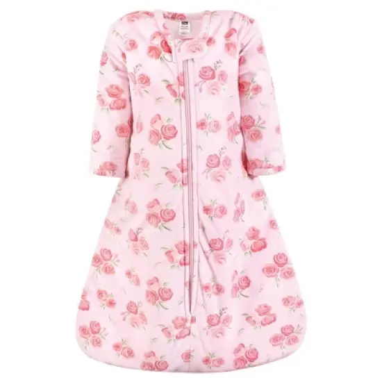 Hudson Baby Infant Girl Long Sleeve Plush Faux Fur Sleeping Bag, Wearable Blanket, Blush Rose image {2}