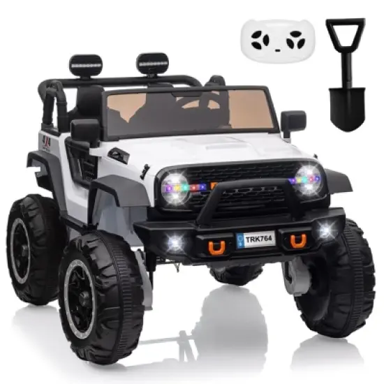 Electric Ride On Car, 24V 2 Seats for Kids, with Remote Control, 4WD Spring Suspension, 2 Speeds, Music, for 3+ image {9}