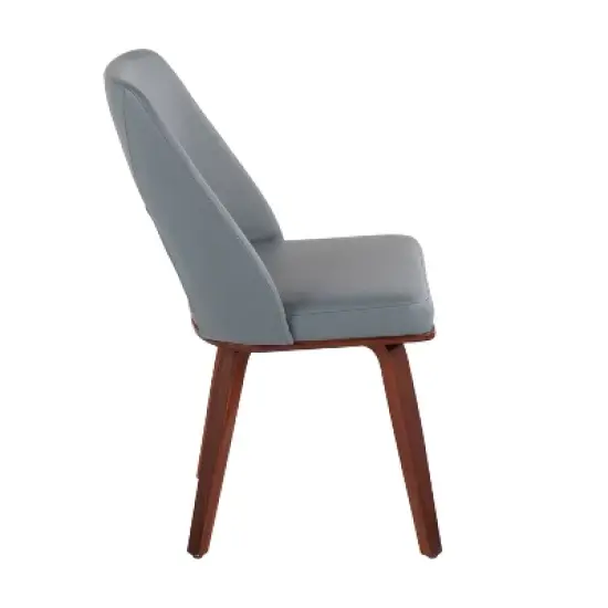 Set of 2 Triad Bamboo/Faux Leather Upholstered Dining Chairs Walnut/Gray - LumiSource image {2}