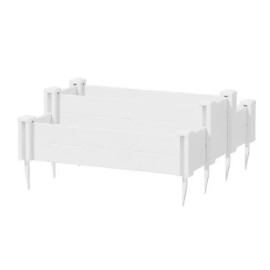 Lirago 48" x 37" x 13" White PVC Modular Garden Fence Panel-Durable Easy to Install Soil Improvement Solution image {9}